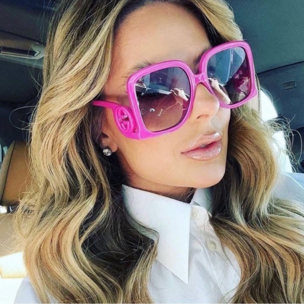 NEW GUCCI GG1326S 004 PINK SQUARE WOMEN SUNGLASSES GUCCI